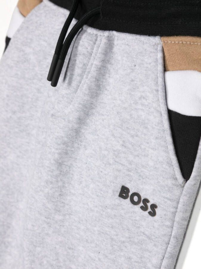 BOSS Kidswear Trainingsbroek met logoprint Grijs