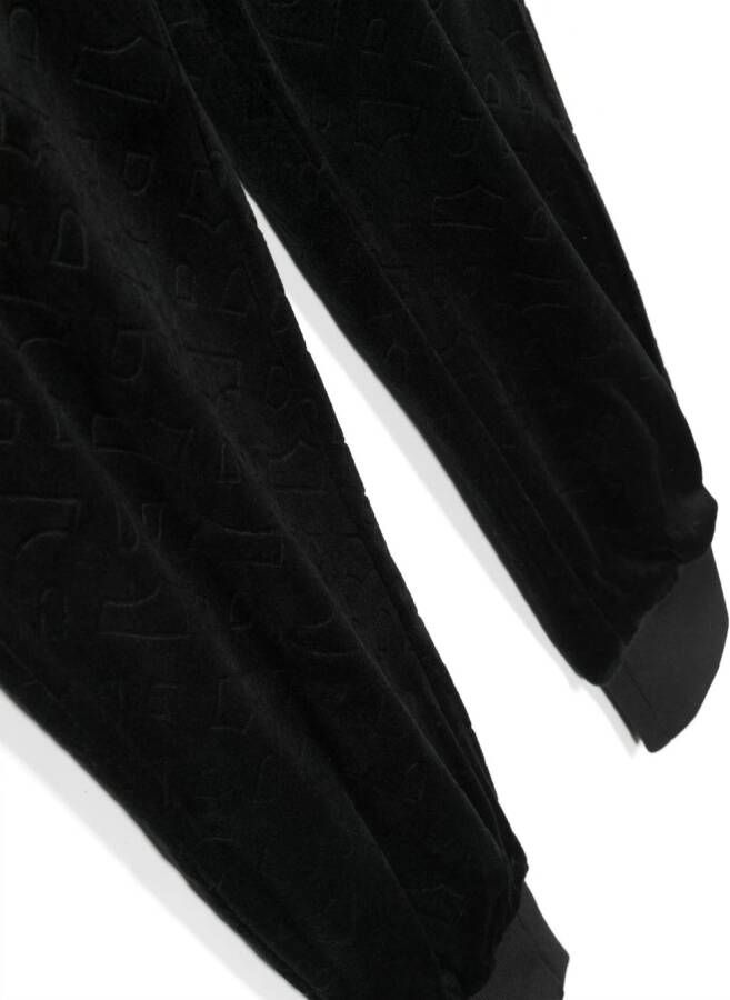 BOSS Kidswear Trainingsbroek met streepdetail Zwart