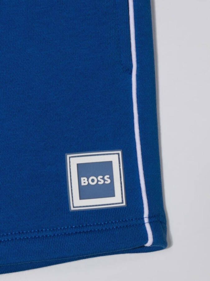 BOSS Kidswear Trainingsshorts met logopatch Blauw