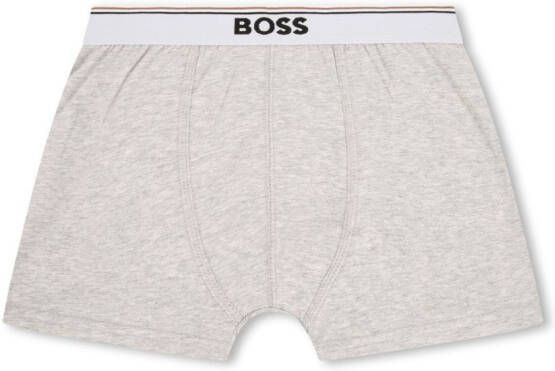 BOSS Kidswear Twee boxershorts met logoprint Blauw