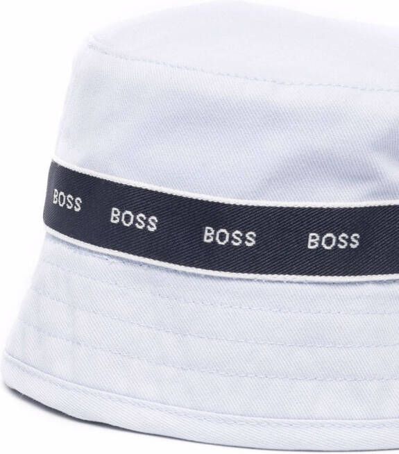 BOSS Kidswear Vissershoed met logoprint Blauw