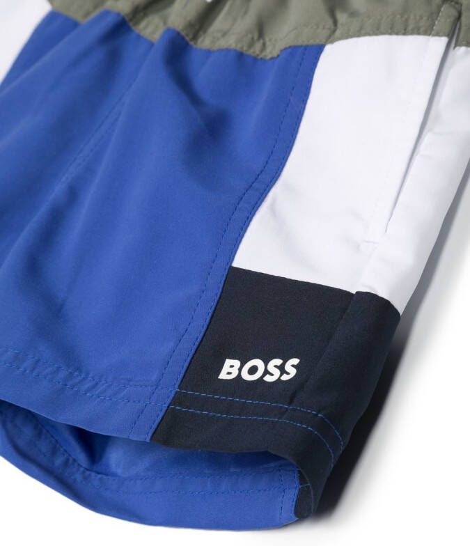 BOSS Kidswear Zwembroek met colourblocking Blauw