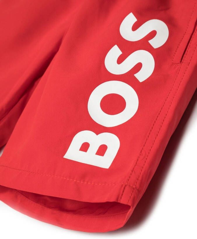 BOSS Kidswear Zwembroek met logoprint Rood