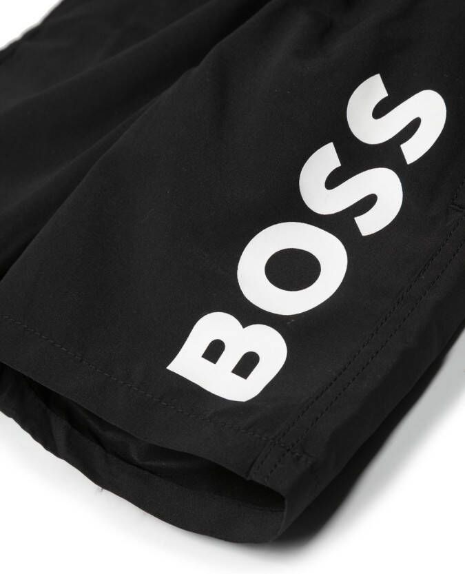 BOSS Kidswear Zwembroek met logoprint Zwart