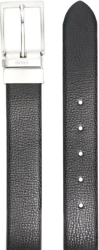 BOSS Leren riem Zwart