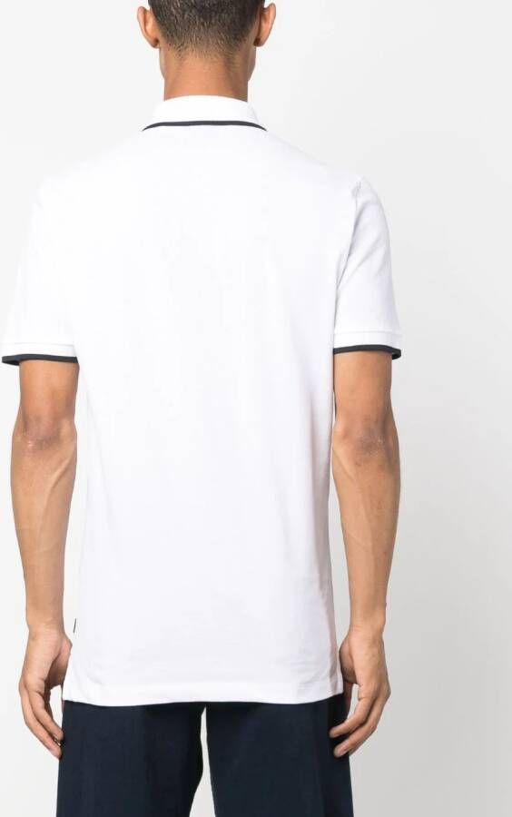 BOSS Poloshirt met logo-reliëf Wit