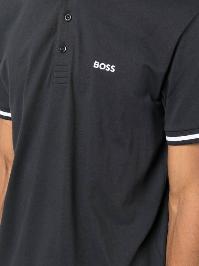 BOSS Poloshirt met geborduurd logo Blauw
