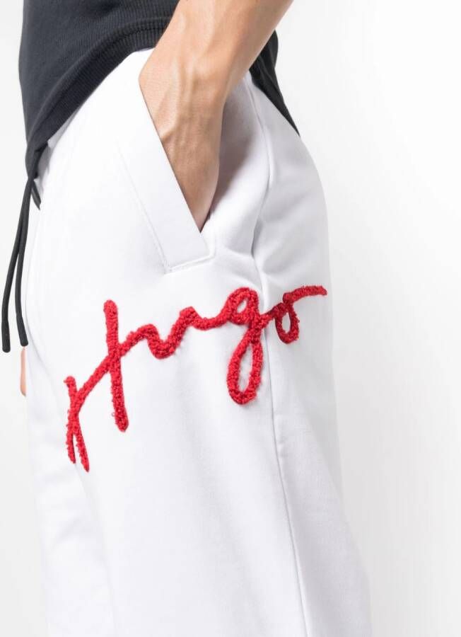HUGO Trainingsbroek met geborduurd logo Wit