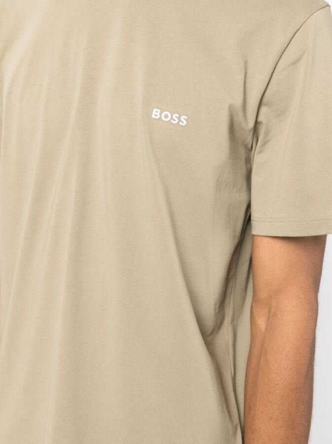 BOSS T-shirt met geborduurd logo Groen