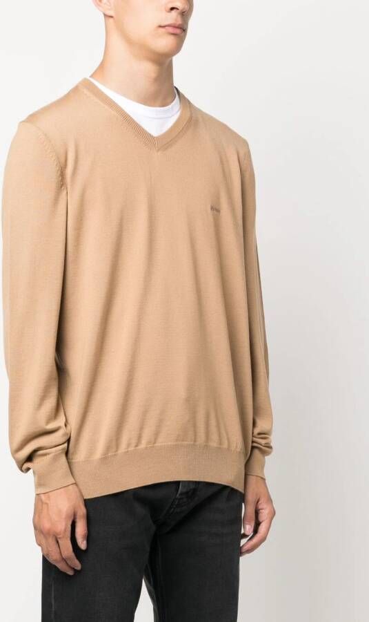 BOSS Trui met geborduurd logo Beige