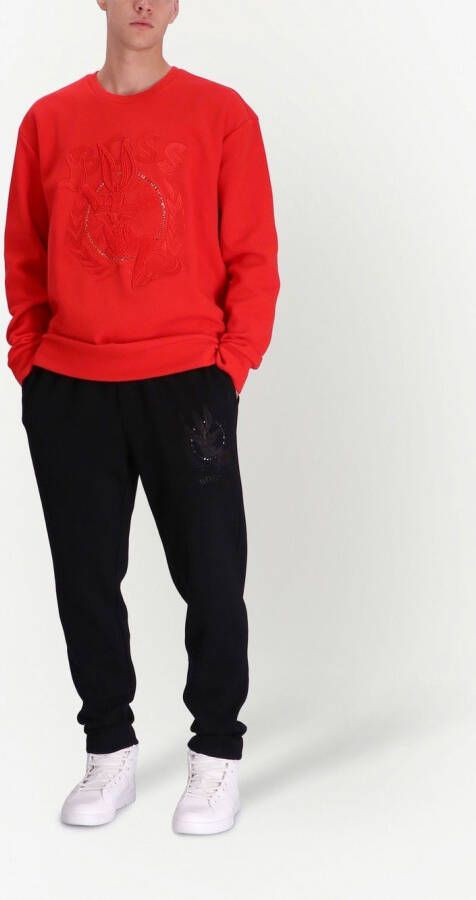 BOSS Sweater met logopatch Rood