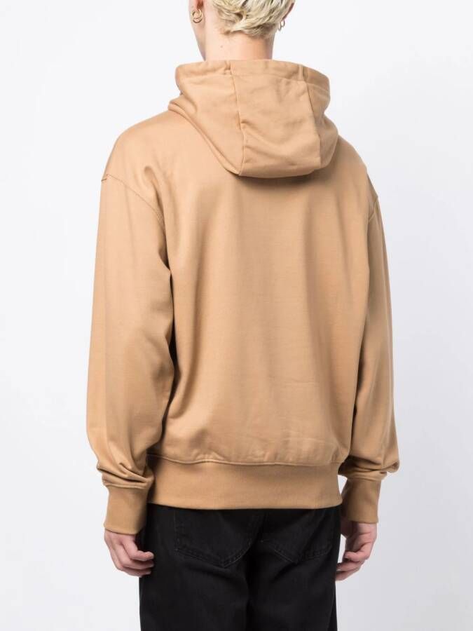 BOSS Hoodie met logoprint Bruin