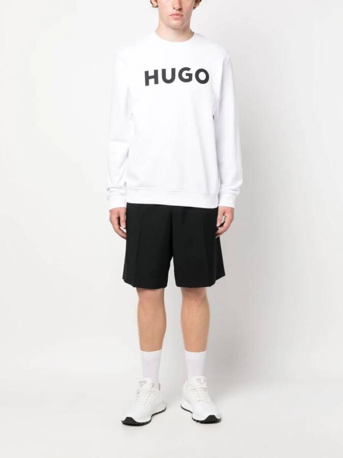 HUGO Sweater met logoprint Wit