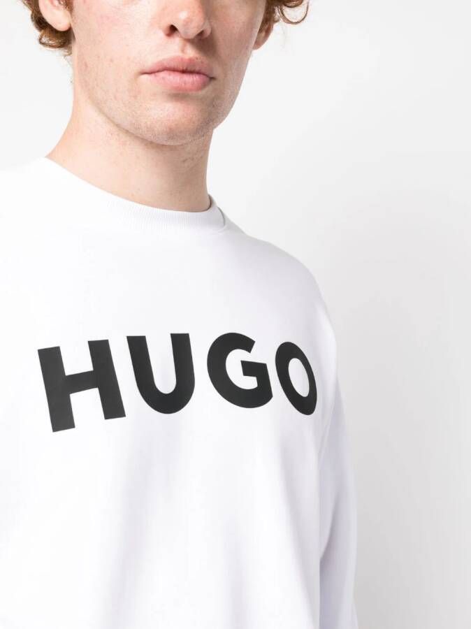 HUGO Sweater met logoprint Wit
