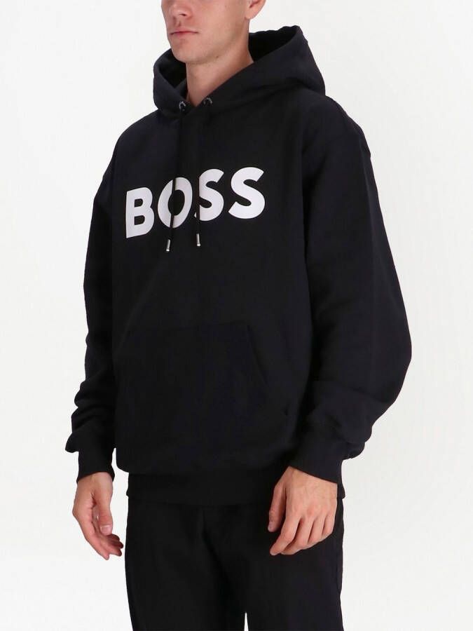 BOSS Hoodie met logoprint Zwart