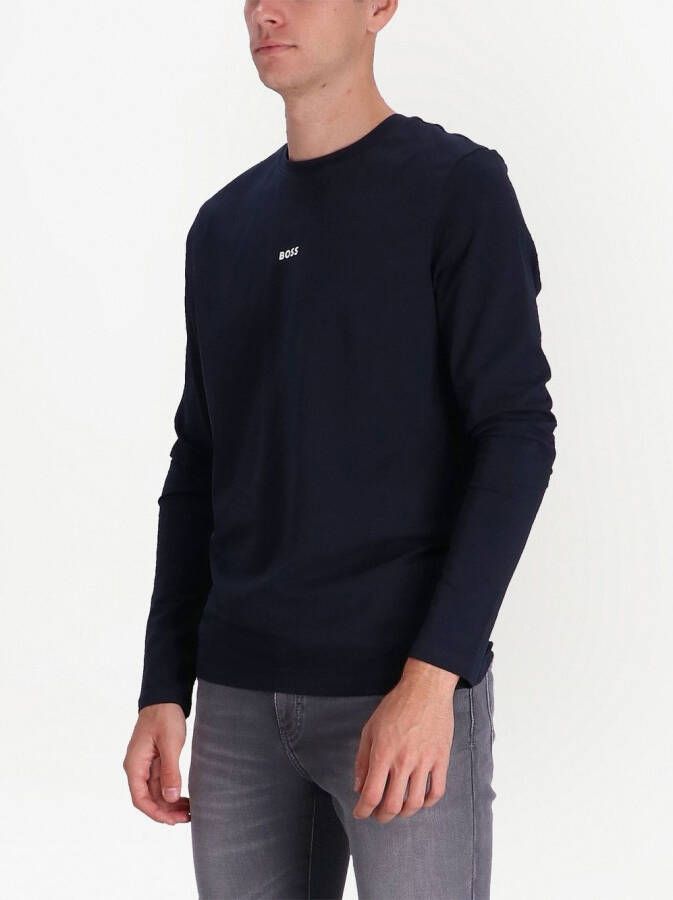 BOSS T-shirt met logoprint Blauw