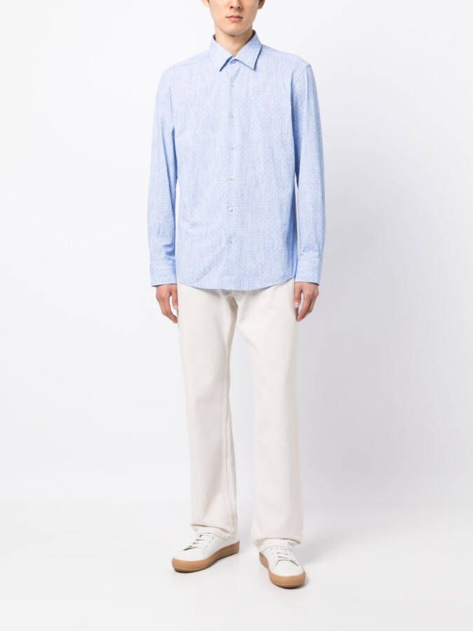 BOSS Overhemd met stippen Blauw