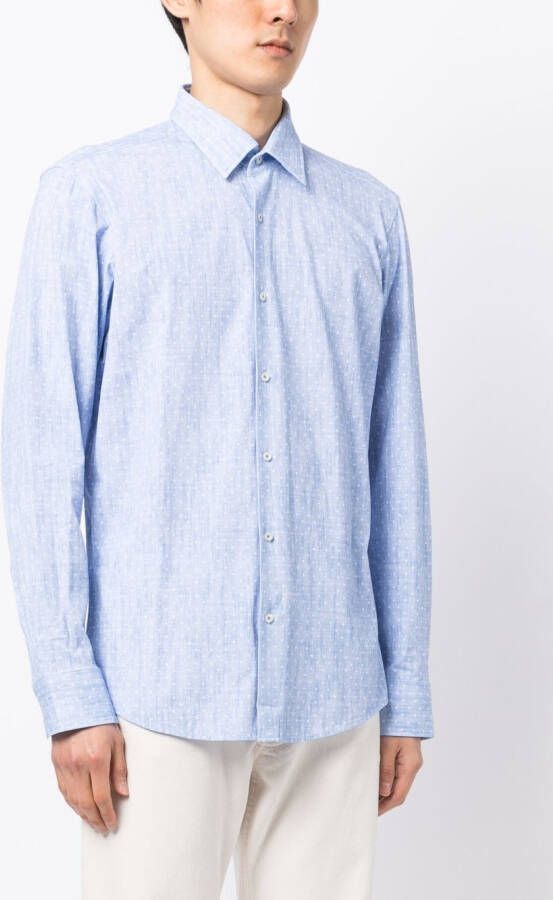 BOSS Overhemd met stippen Blauw