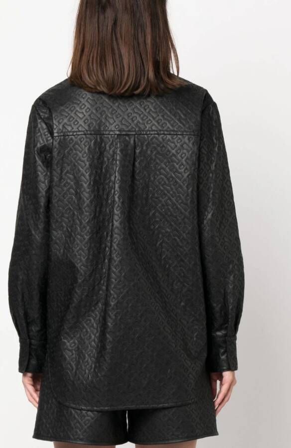 BOSS Overhemd met monogram reliëf Zwart