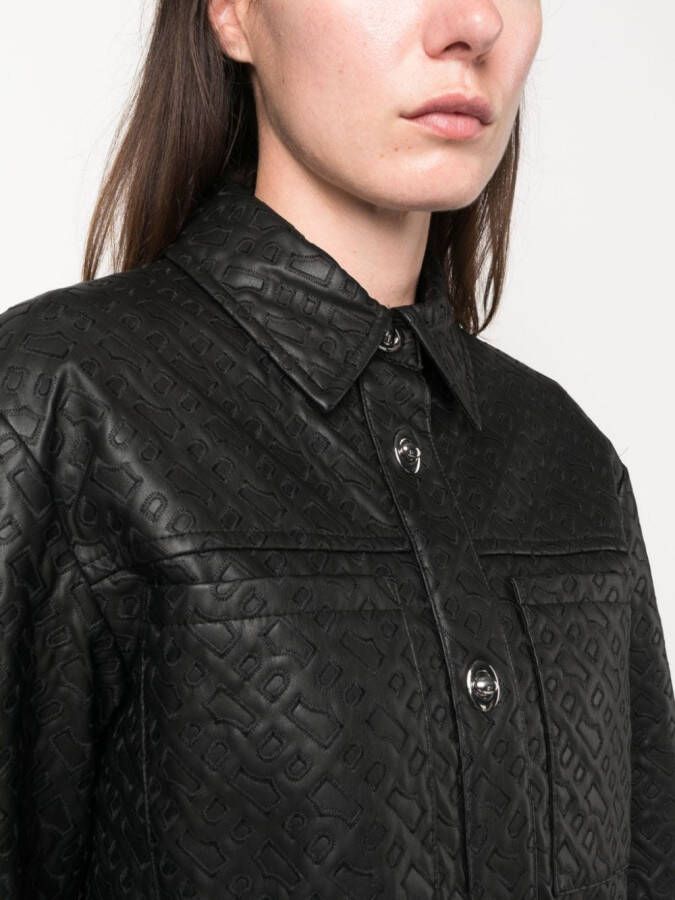BOSS Overhemd met monogram reliëf Zwart