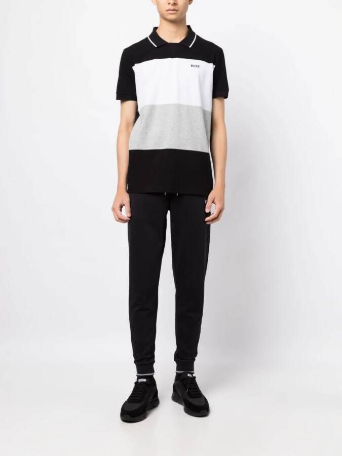 BOSS Poloshirt met vlakken Zwart