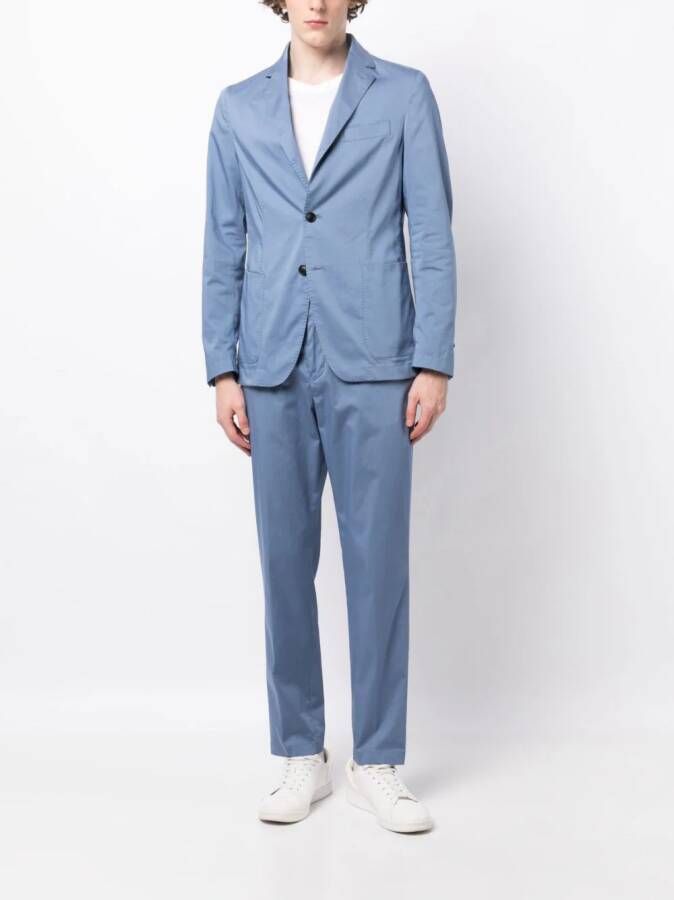 BOSS Pantalon met logopatch Blauw