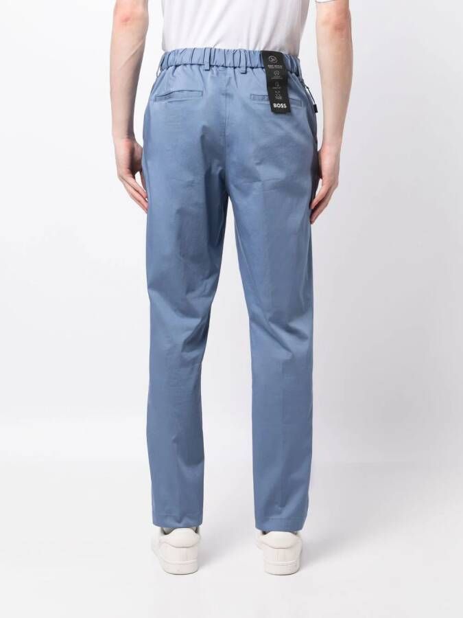 BOSS Pantalon met logopatch Blauw