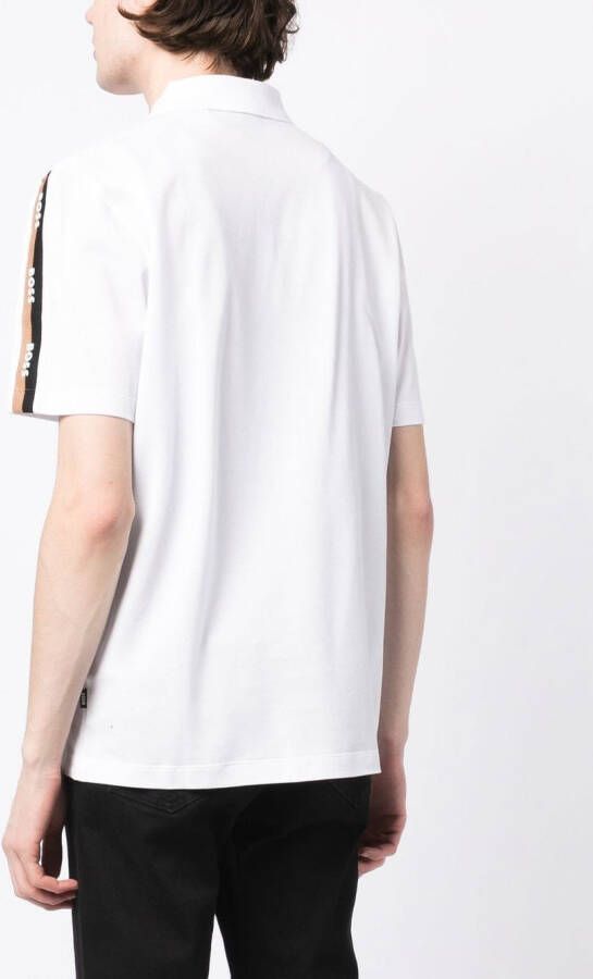 BOSS Poloshirt met logopatch Wit