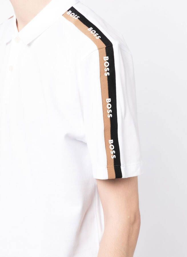 BOSS Poloshirt met logopatch Wit