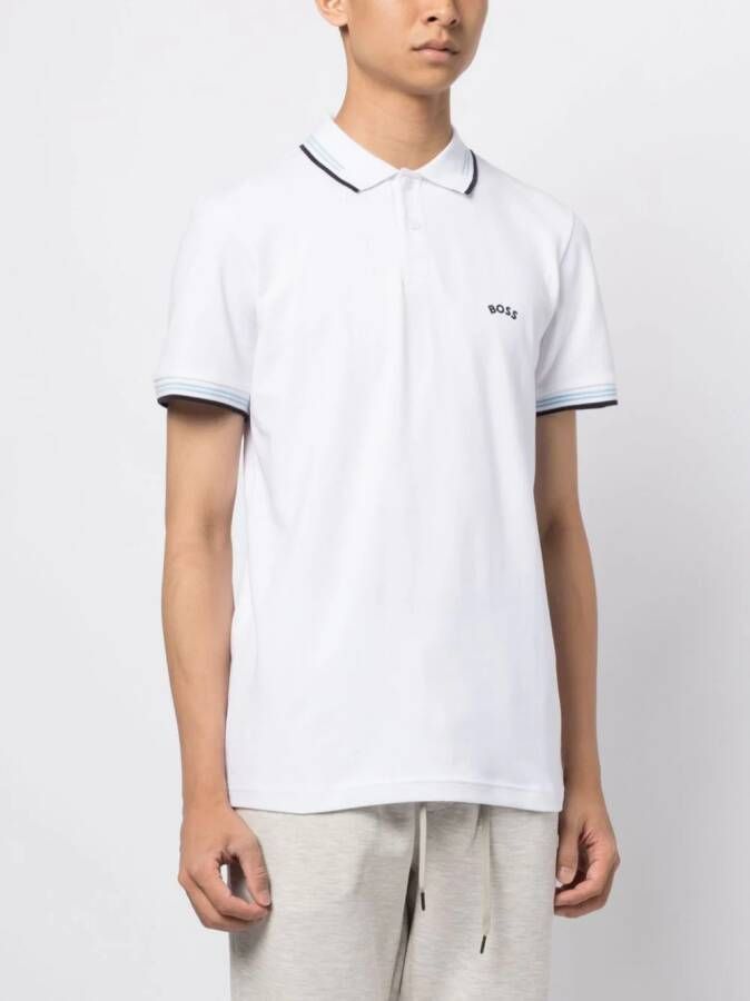 BOSS Katoenen poloshirt Wit