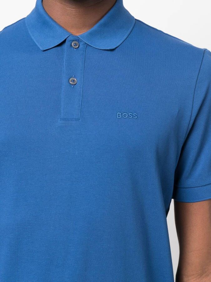 BOSS Poloshirt met geborduurd logo Blauw