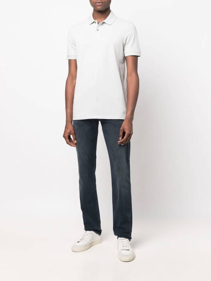 BOSS Poloshirt met geborduurd logo Grijs