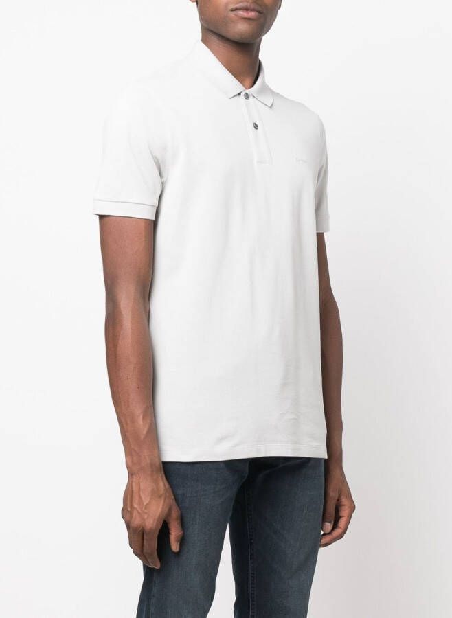 BOSS Poloshirt met geborduurd logo Grijs