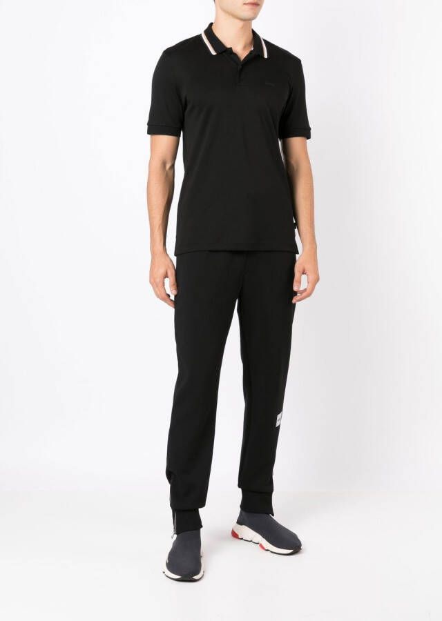 BOSS Poloshirt met geborduurd logo Zwart