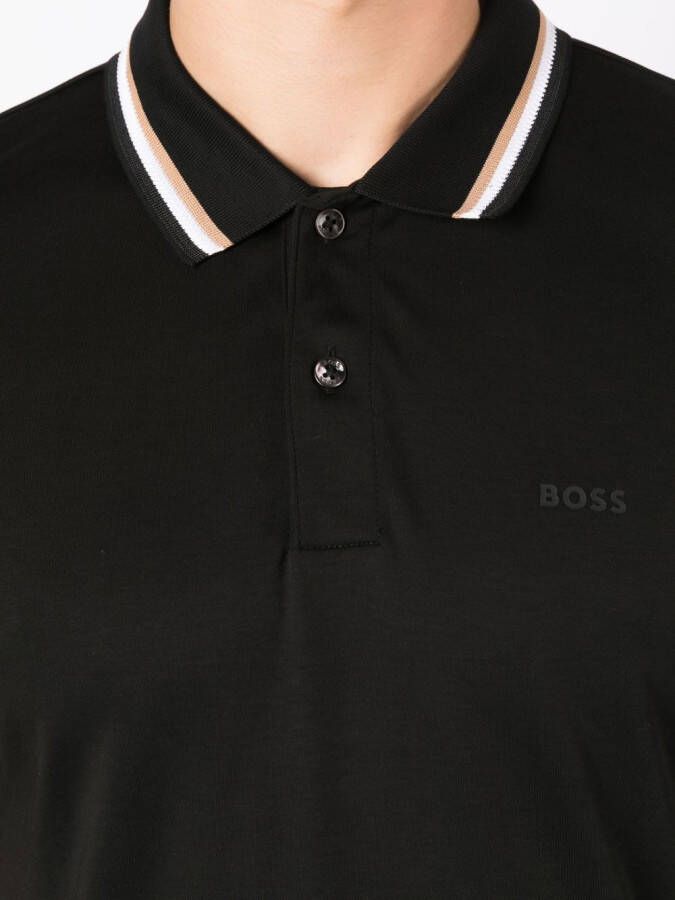 BOSS Poloshirt met geborduurd logo Zwart