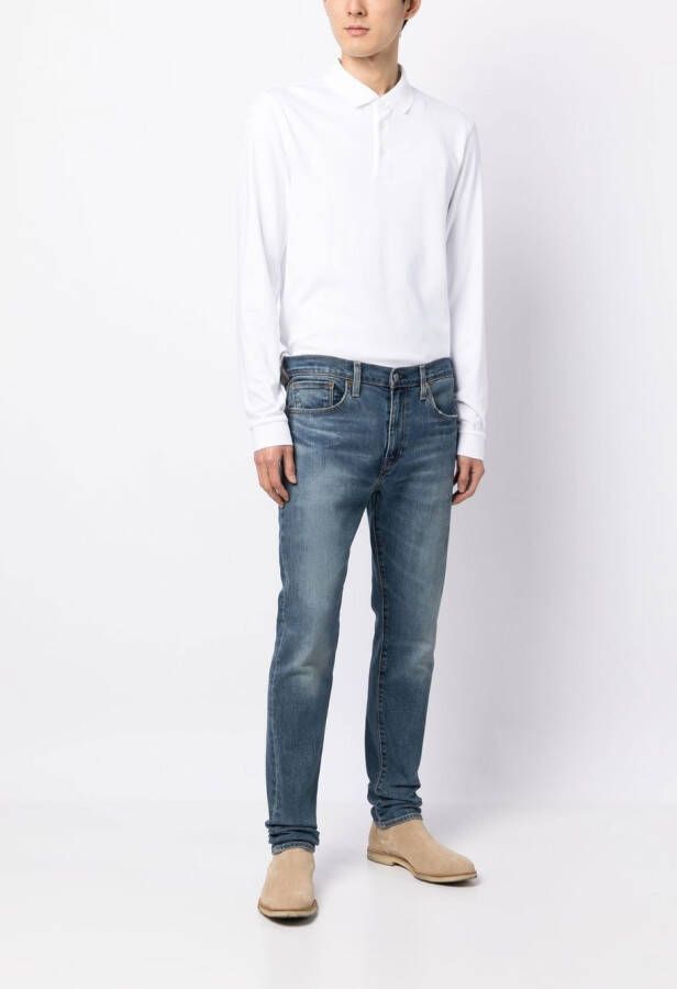 BOSS Poloshirt met lange mouwen Wit