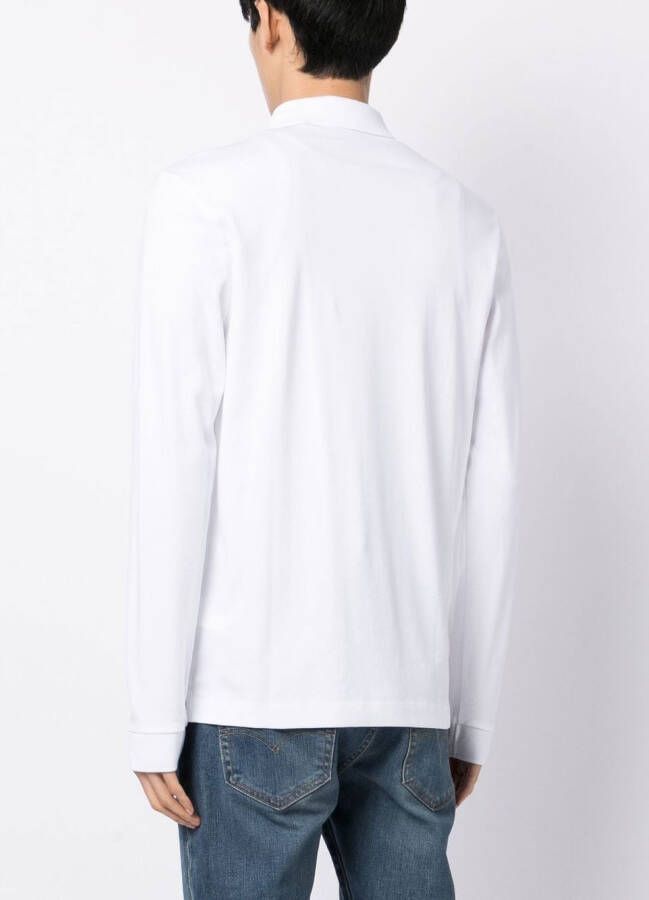 BOSS Poloshirt met lange mouwen Wit