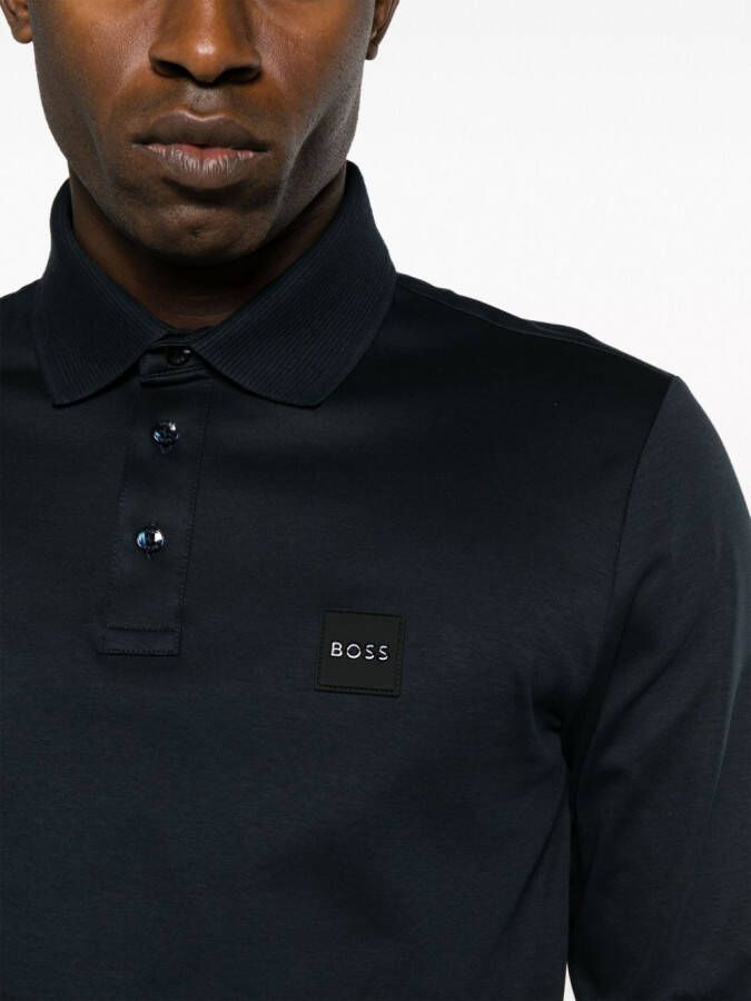 BOSS Poloshirt met logopatch Blauw