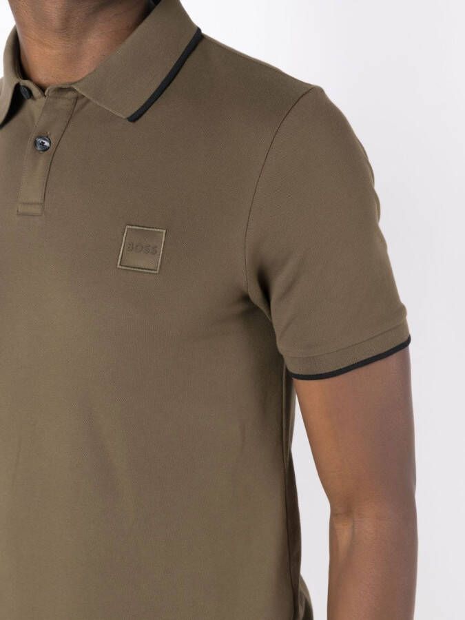 BOSS Poloshirt met logopatch Groen