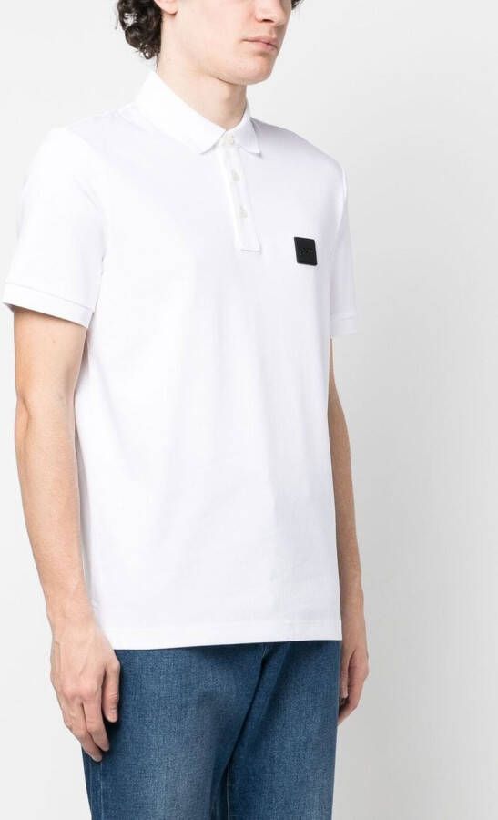 BOSS Poloshirt met logopatch Wit