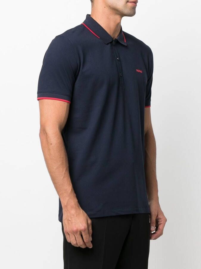 BOSS Poloshirt met logoprint Blauw