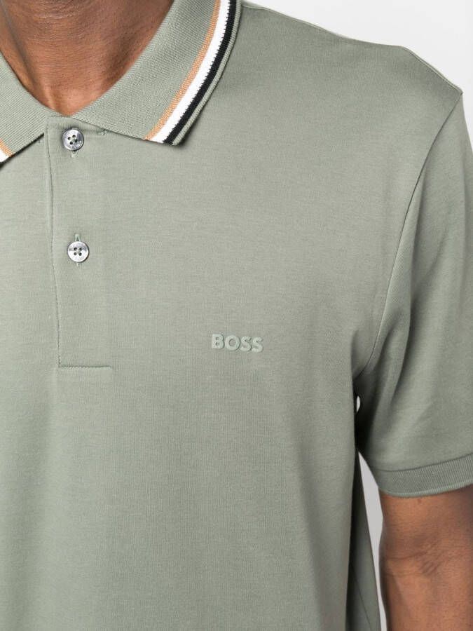 BOSS Poloshirt met logoprint Groen