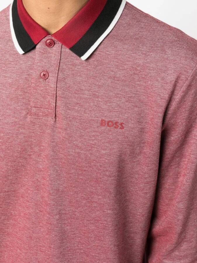 BOSS Poloshirt met logoprint Rood