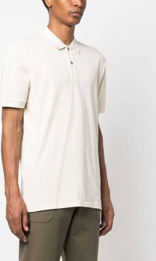 BOSS Katoenen poloshirt Beige