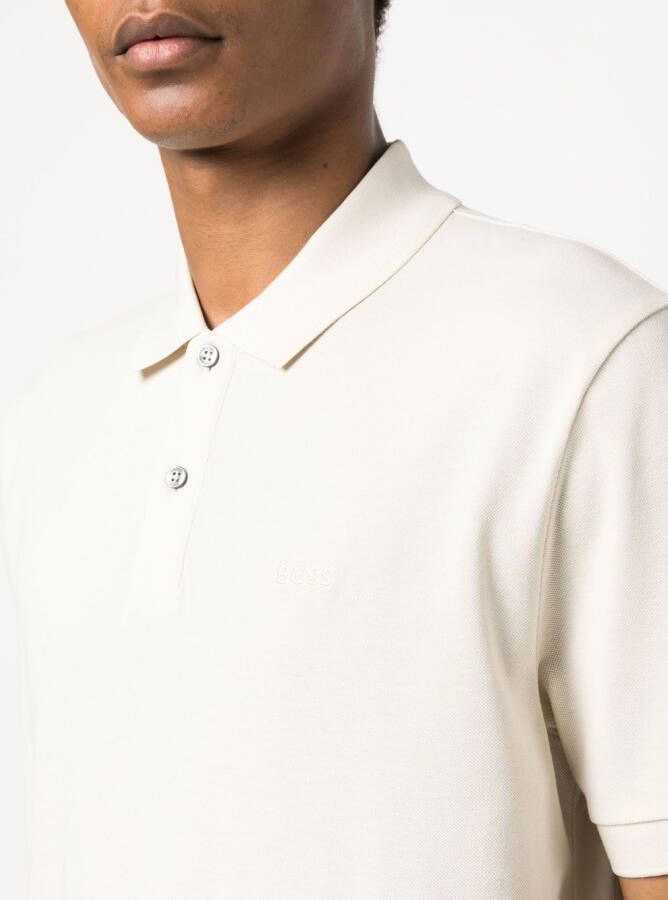 BOSS Katoenen poloshirt Beige