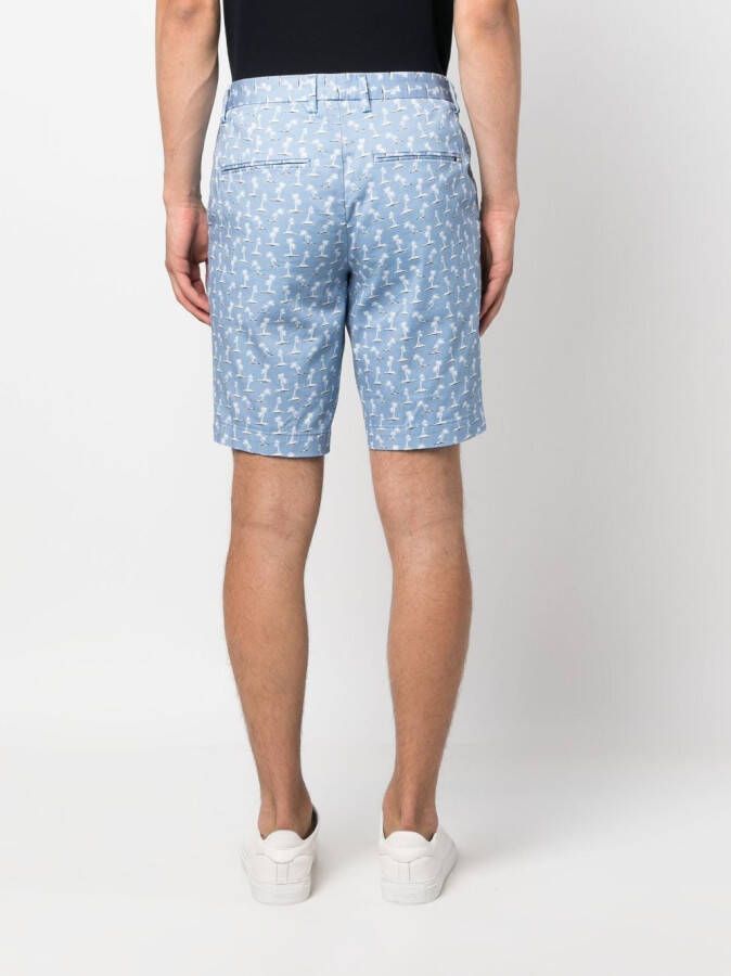 BOSS Shorts met palmboomprint Blauw