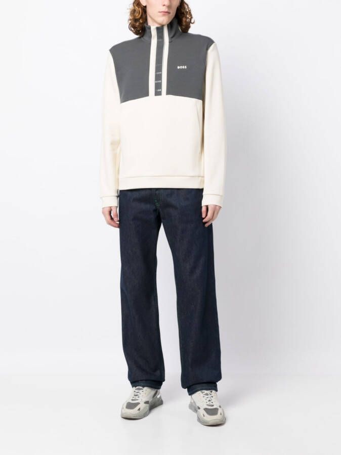 BOSS Sweater met hoge hals Grijs