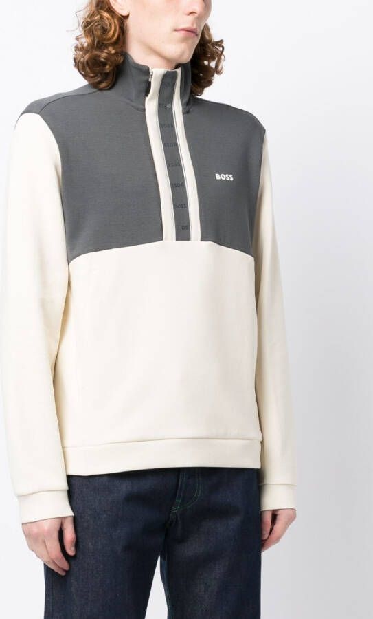 BOSS Sweater met hoge hals Grijs