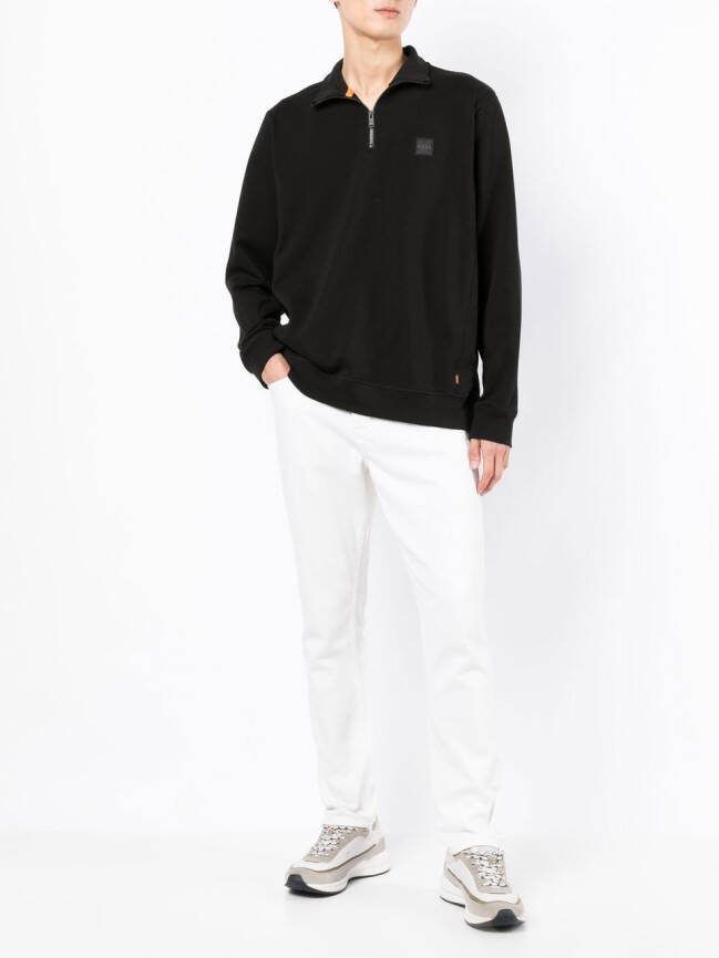 BOSS Sweater met hoge hals Zwart