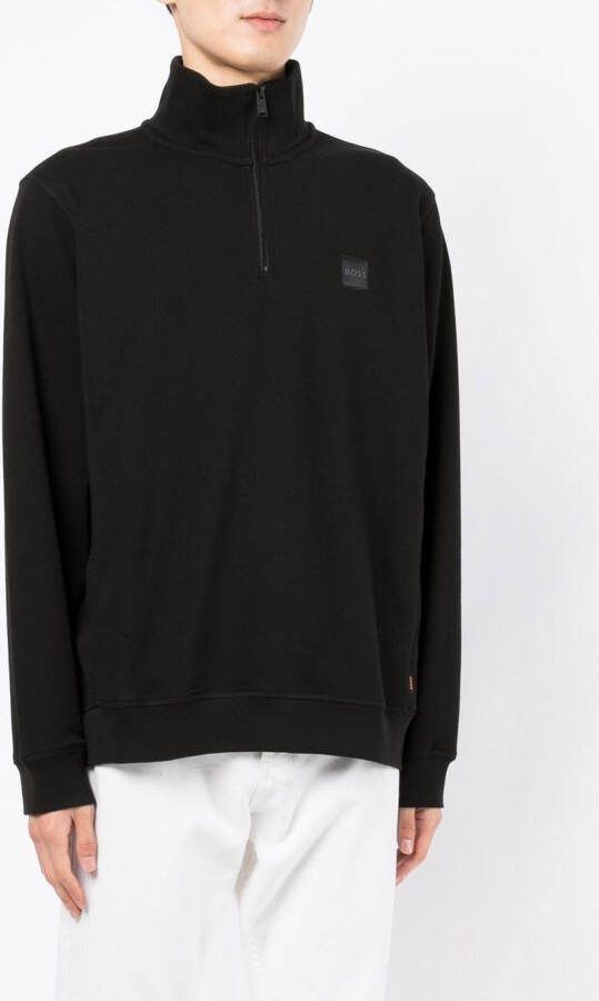BOSS Sweater met hoge hals Zwart